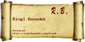 Ringl Benedek névjegykártya